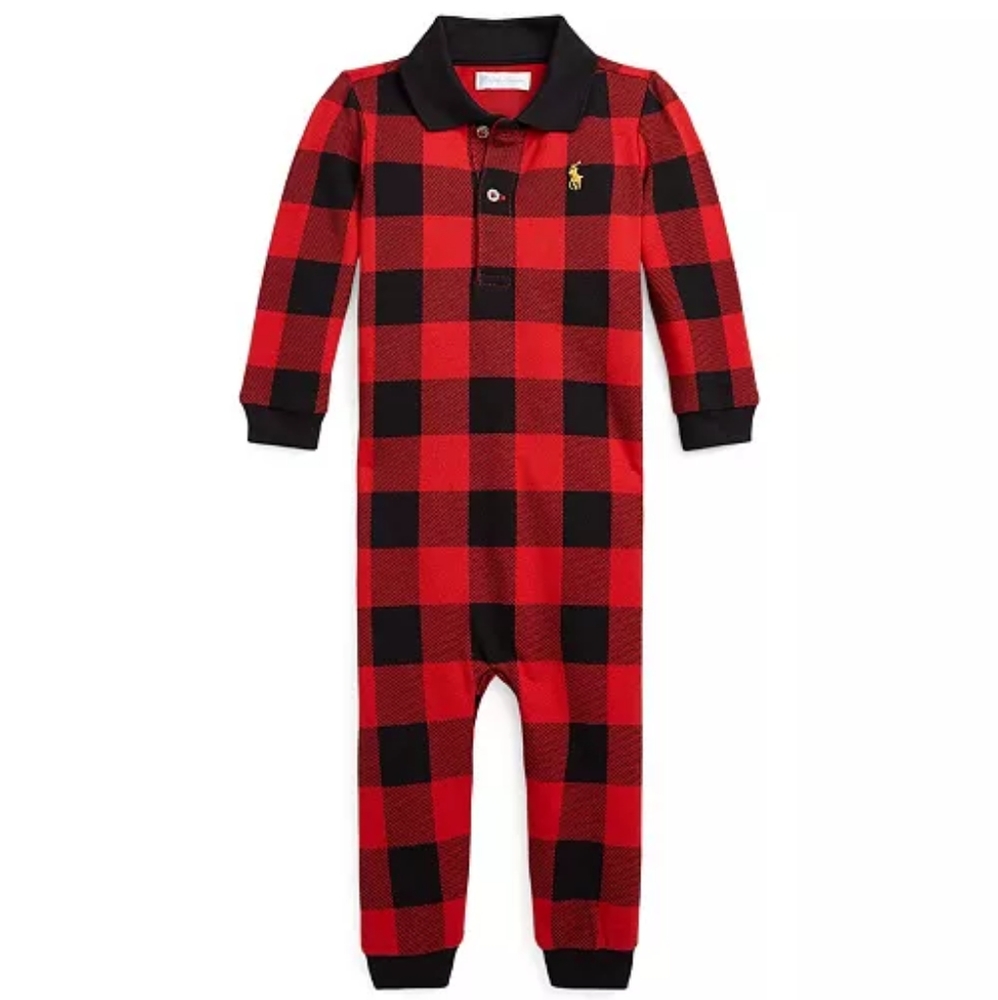 Baby Boys Buffalo Check Cotton Mesh Polo